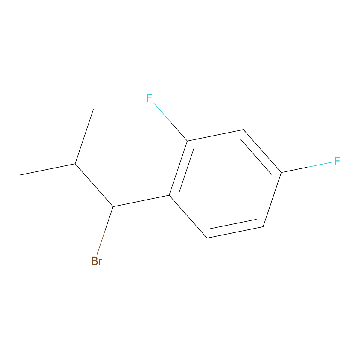 1-(1-Bromo-2-methylpropyl)-2,4-difluorobenzene molecular structure, CAS 1249632-63-0