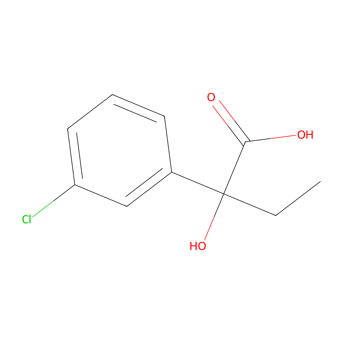 2-(3-Chlorophenyl)-2-hydroxybutanoic acid molecular structure, CAS 1249633-28-0