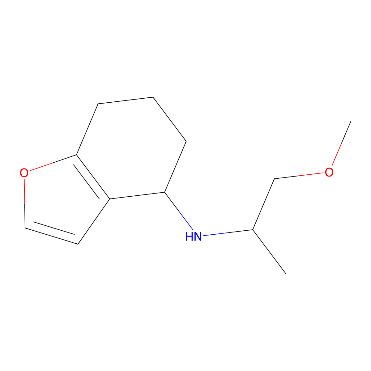 N-(1-methoxypropan-2-yl)-4,5,6,7-tetrahydro-1-benzofuran-4-amine molecular structure, CAS 1249633-68-8