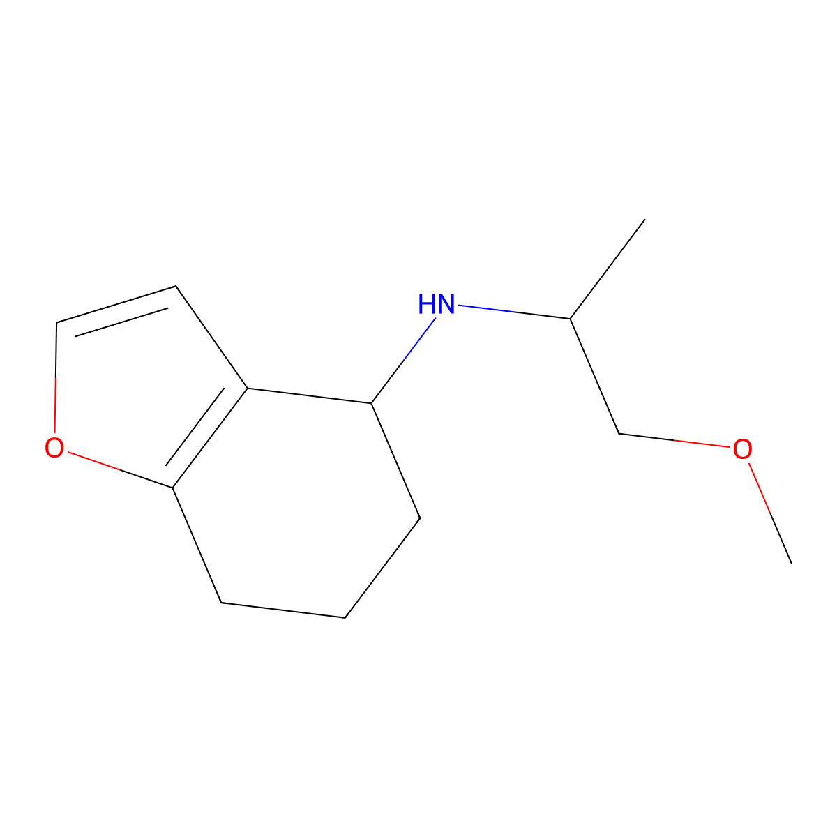 N-(1-methoxypropan-2-yl)-4,5,6,7-tetrahydro-1-benzofuran-4-amine molecular structure, CAS 1249633-68-8