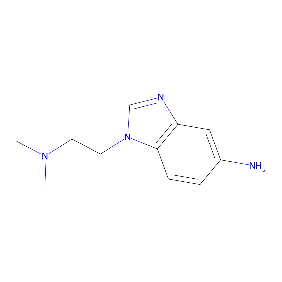 1-[2-(dimethylamino)ethyl]-1H-1,3-benzodiazol-5-amine molecular structure, CAS 1249633-89-3