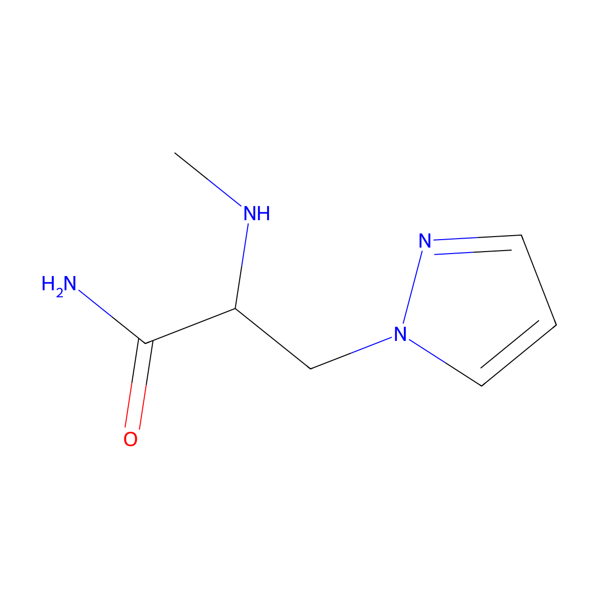 2-(Methylamino)-3-(1h-pyrazol-1-yl)propanamide molecular structure, CAS 1249634-12-5