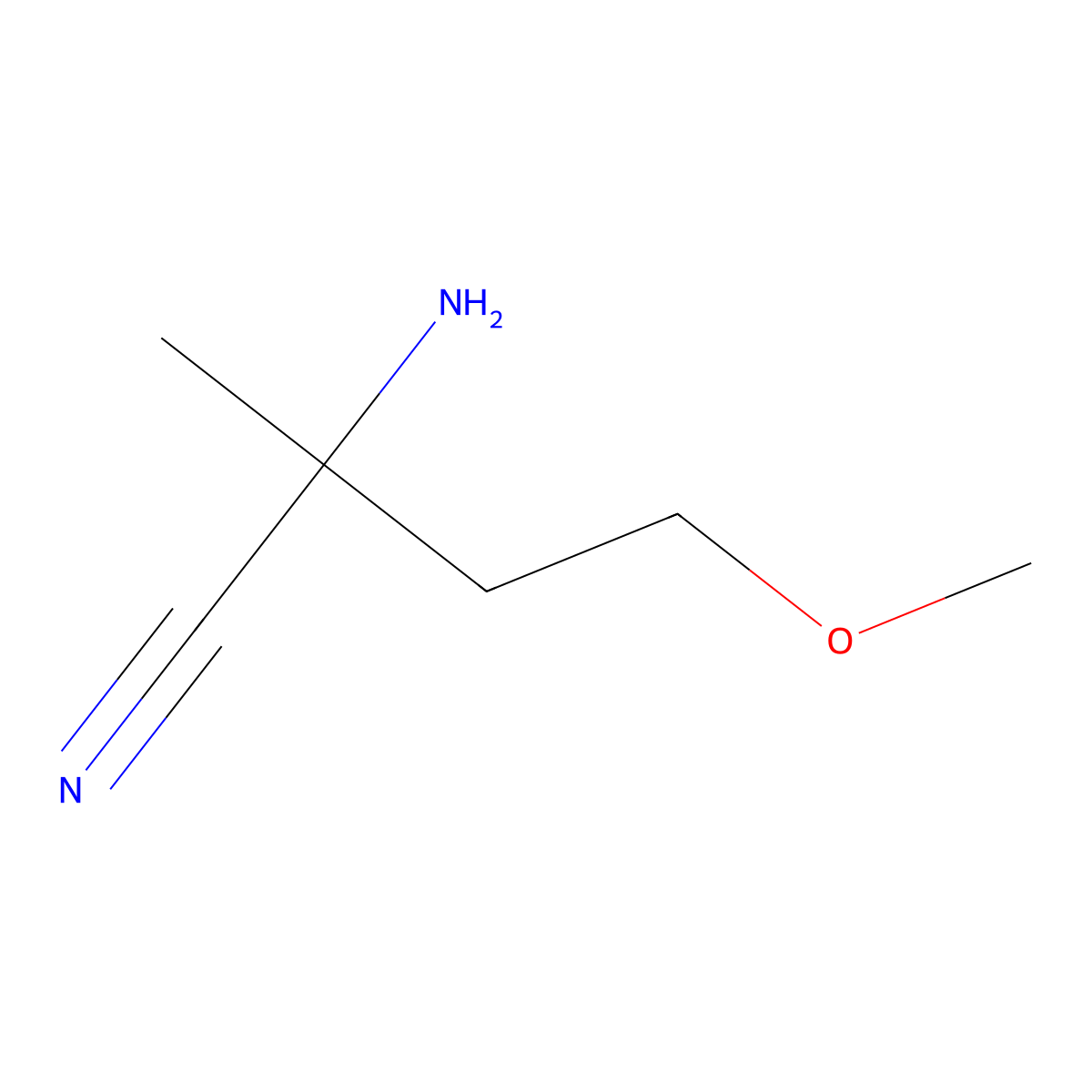 2-Amino-4-methoxy-2-methylbutanenitrile molecular structure, CAS 1249634-22-7