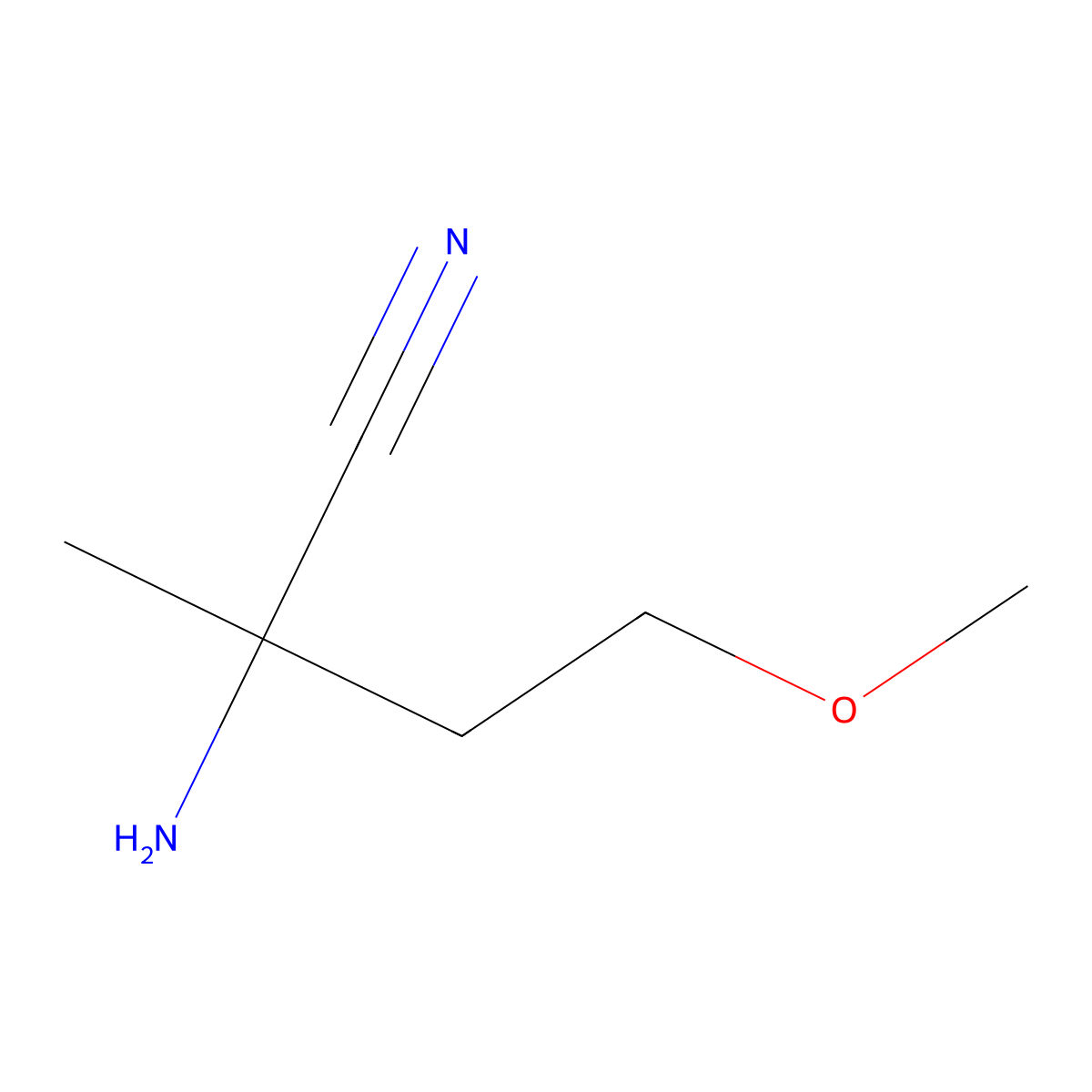 2-Amino-4-methoxy-2-methylbutanenitrile molecular structure, CAS 1249634-22-7