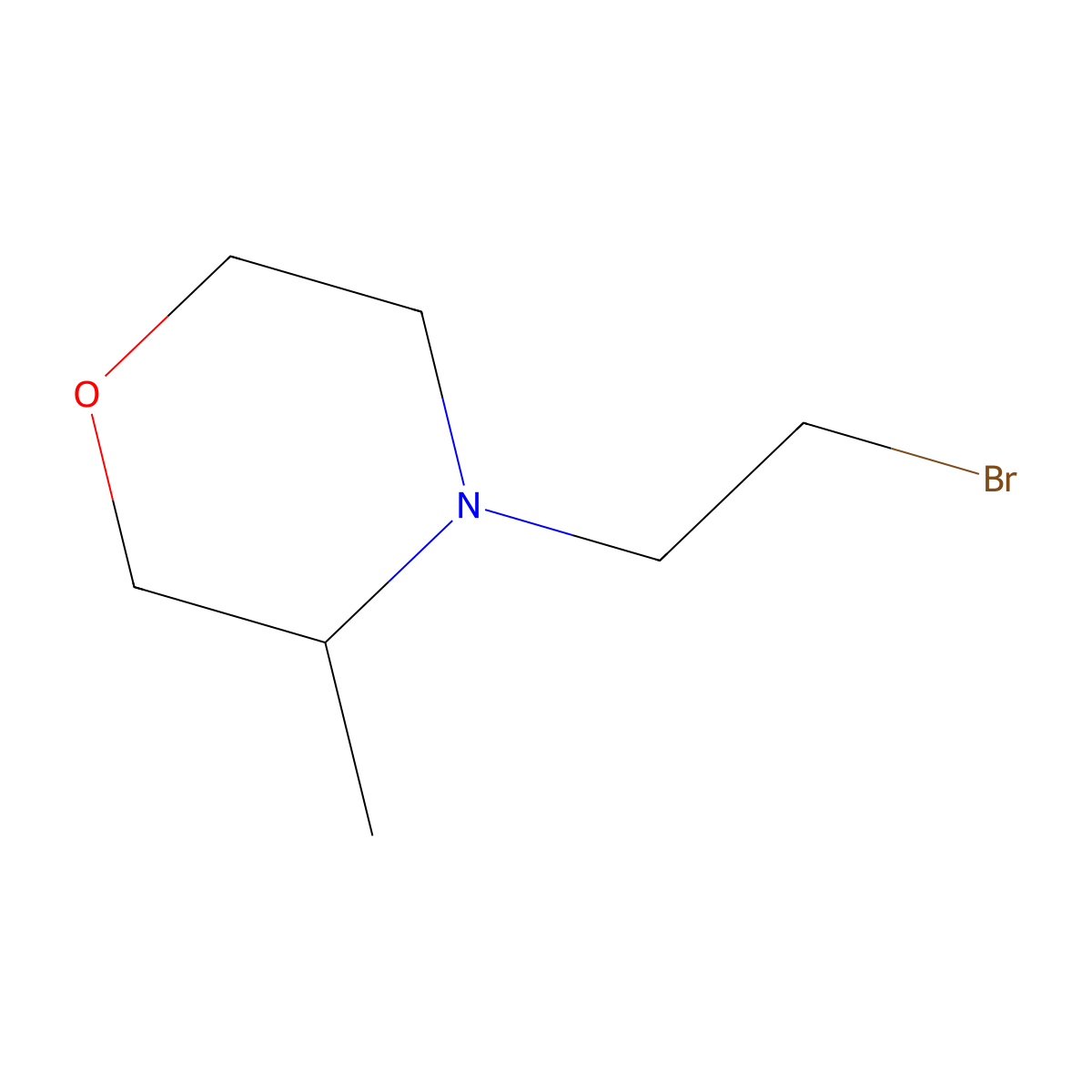 4-(2-Bromoethyl)-3-methylmorpholine molecular structure, CAS 1249634-60-3