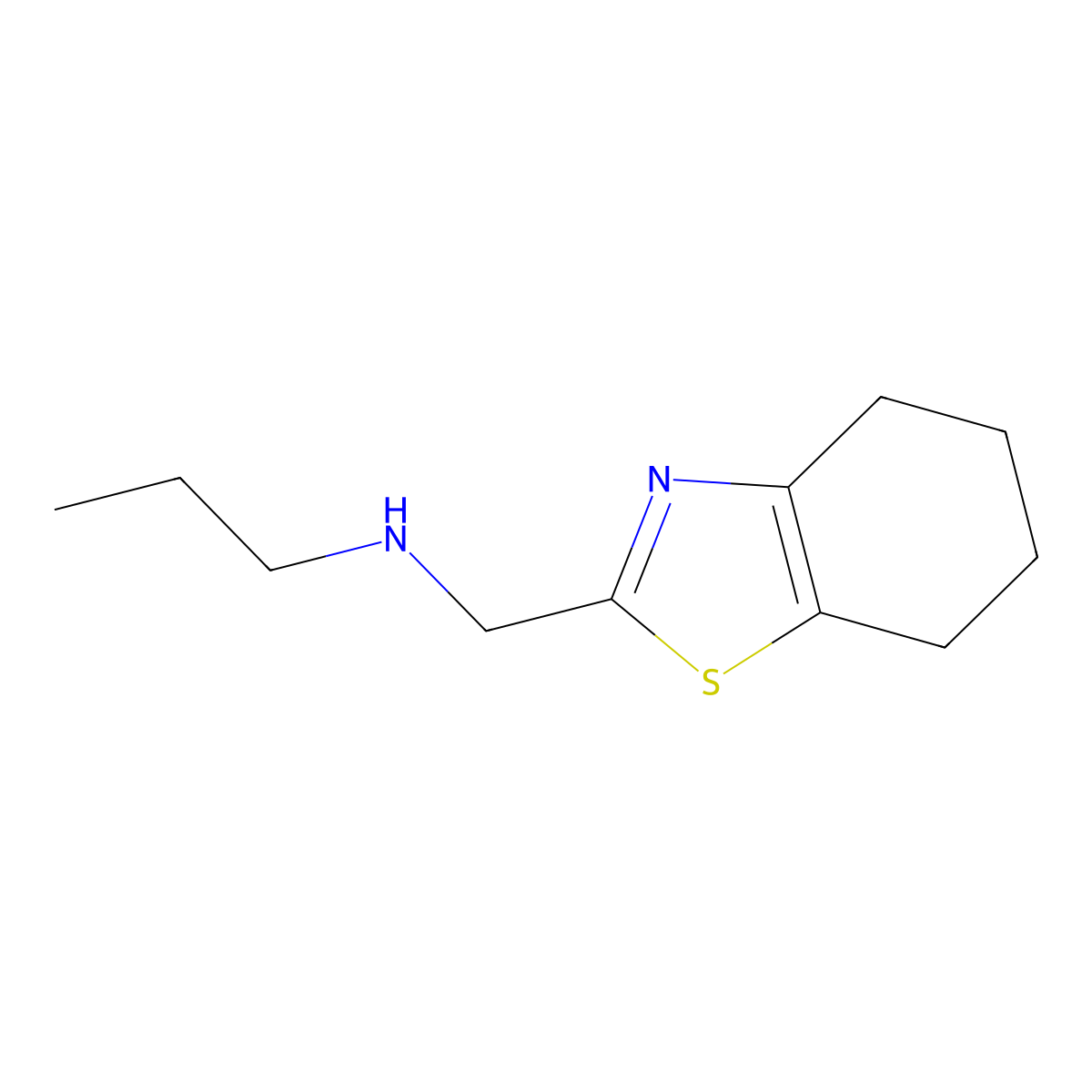 n-((4,5,6,7-Tetrahydrobenzo[d]thiazol-2-yl)methyl)propan-1-amine molecular structure, CAS 1249635-58-2