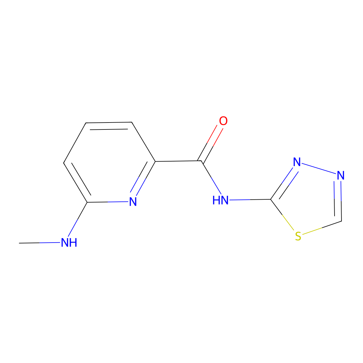 6-(methylamino)-N-(1,3,4-thiadiazol-2-yl)pyridine-2-carboxamide molecular structure, CAS 1249635-62-8