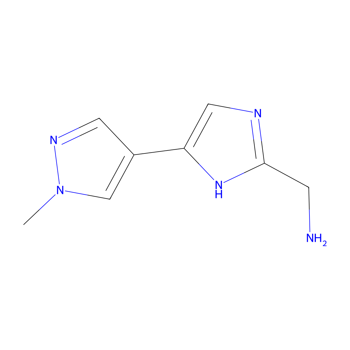 (5-(1-Methyl-1H-pyrazol-4-yl)-1H-imidazol-2-yl)methanamine molecular structure, CAS 1249635-73-1