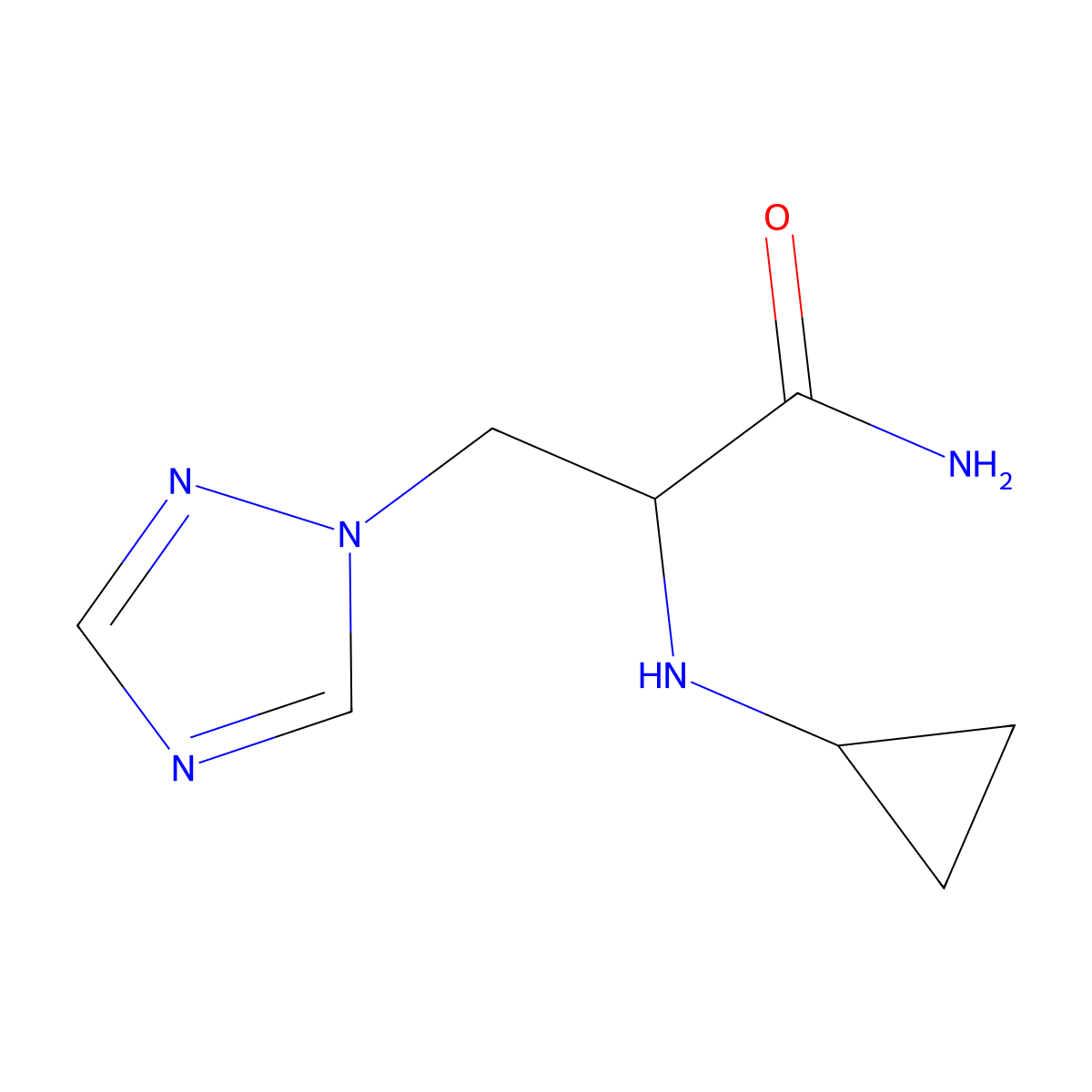 2-(Cyclopropylamino)-3-(1h-1,2,4-triazol-1-yl)propanamide molecular structure, CAS 1249635-86-6