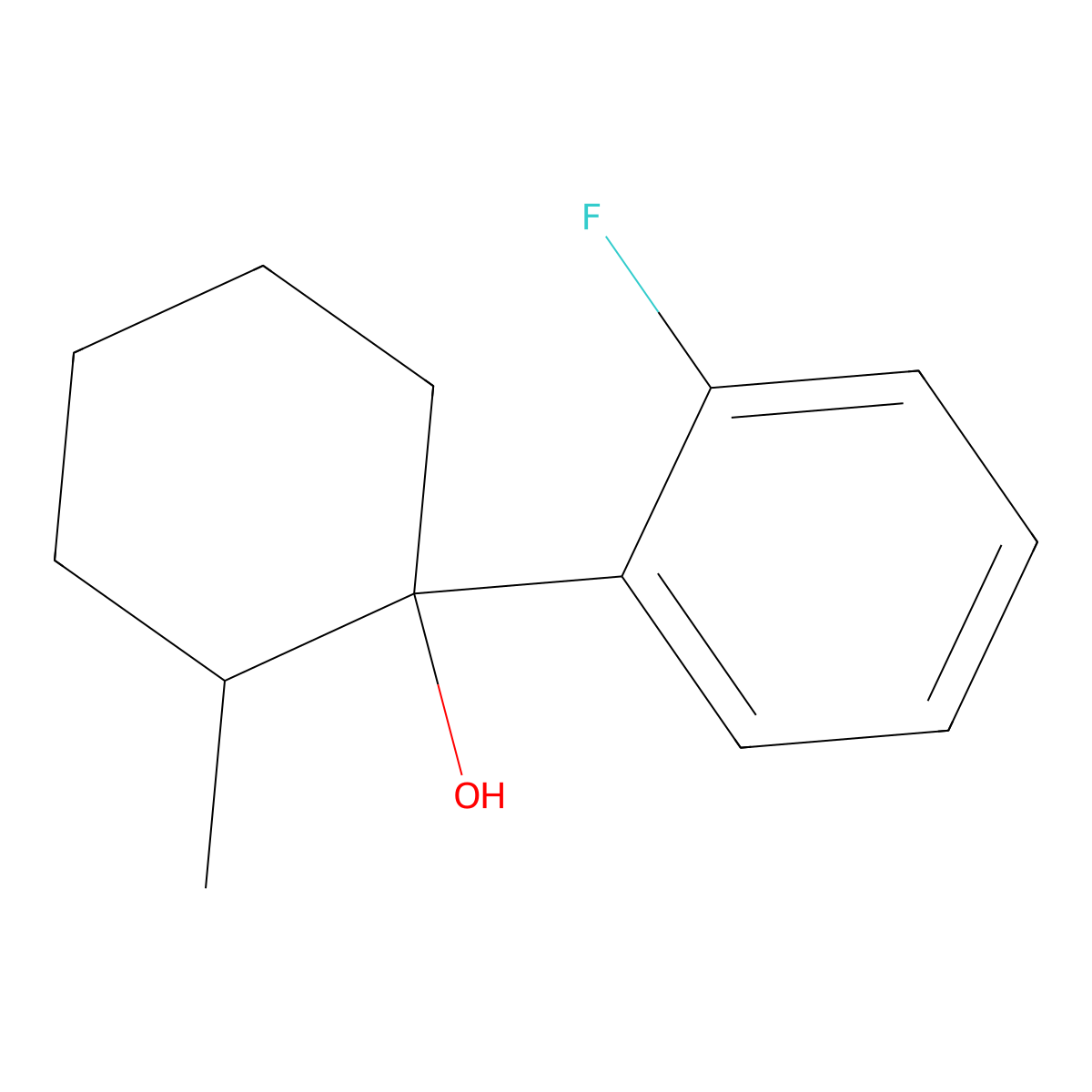 1-(2-Fluorophenyl)-2-methylcyclohexan-1-ol molecular structure, CAS 1249636-68-7