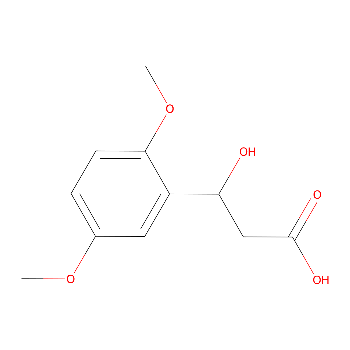 3-(2,5-Dimethoxyphenyl)-3-hydroxypropanoic acid molecular structure, CAS 1249636-79-0