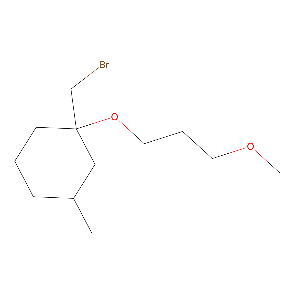 1-(Bromomethyl)-1-(3-methoxypropoxy)-3-methylcyclohexane molecular structure, CAS 1249637-36-2