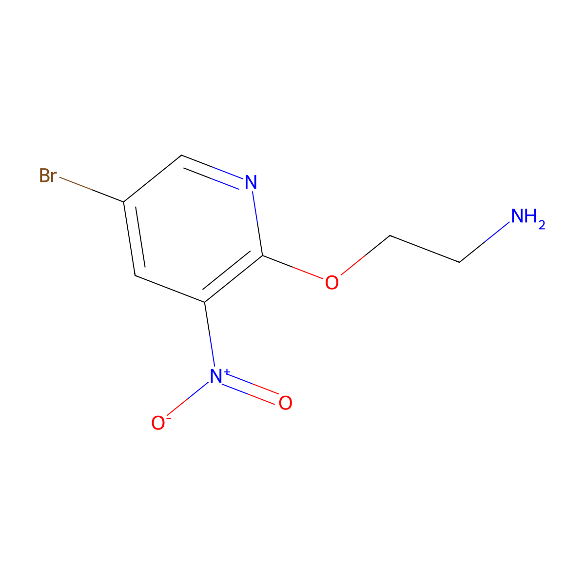 2-((5-Bromo-3-nitropyridin-2-yl)oxy)ethan-1-amine molecular structure, CAS 1249637-77-1