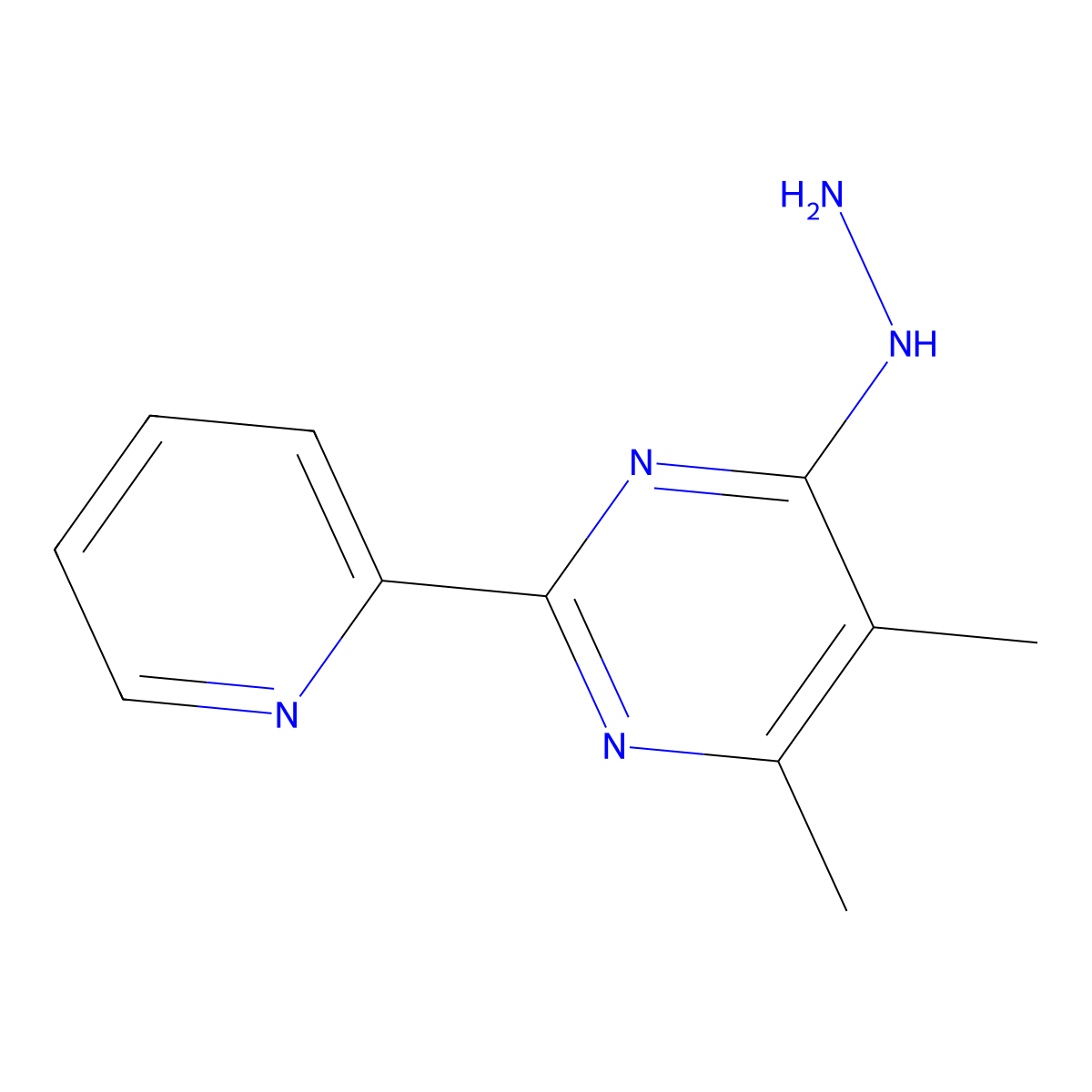 4-Hydrazinylidene-5,6-dimethyl-2-(pyridin-2-yl)-1,4-dihydropyrimidine molecular structure, CAS 1249637-98-6