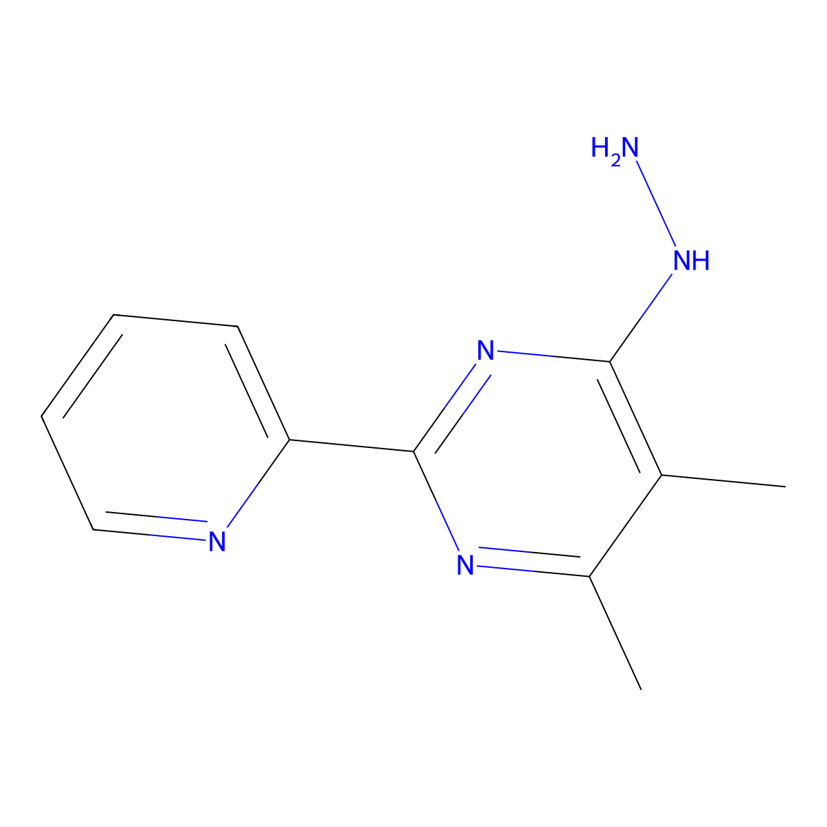 4-Hydrazinylidene-5,6-dimethyl-2-(pyridin-2-yl)-1,4-dihydropyrimidine molecular structure, CAS 1249637-98-6