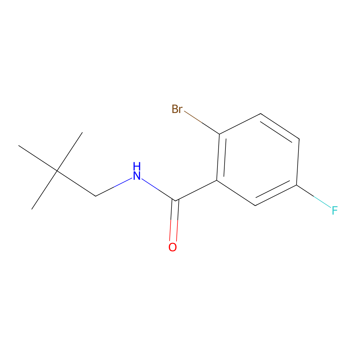 2-bromo-5-fluoro-N-neopentylbenzamide molecular structure, CAS 1249639-83-5