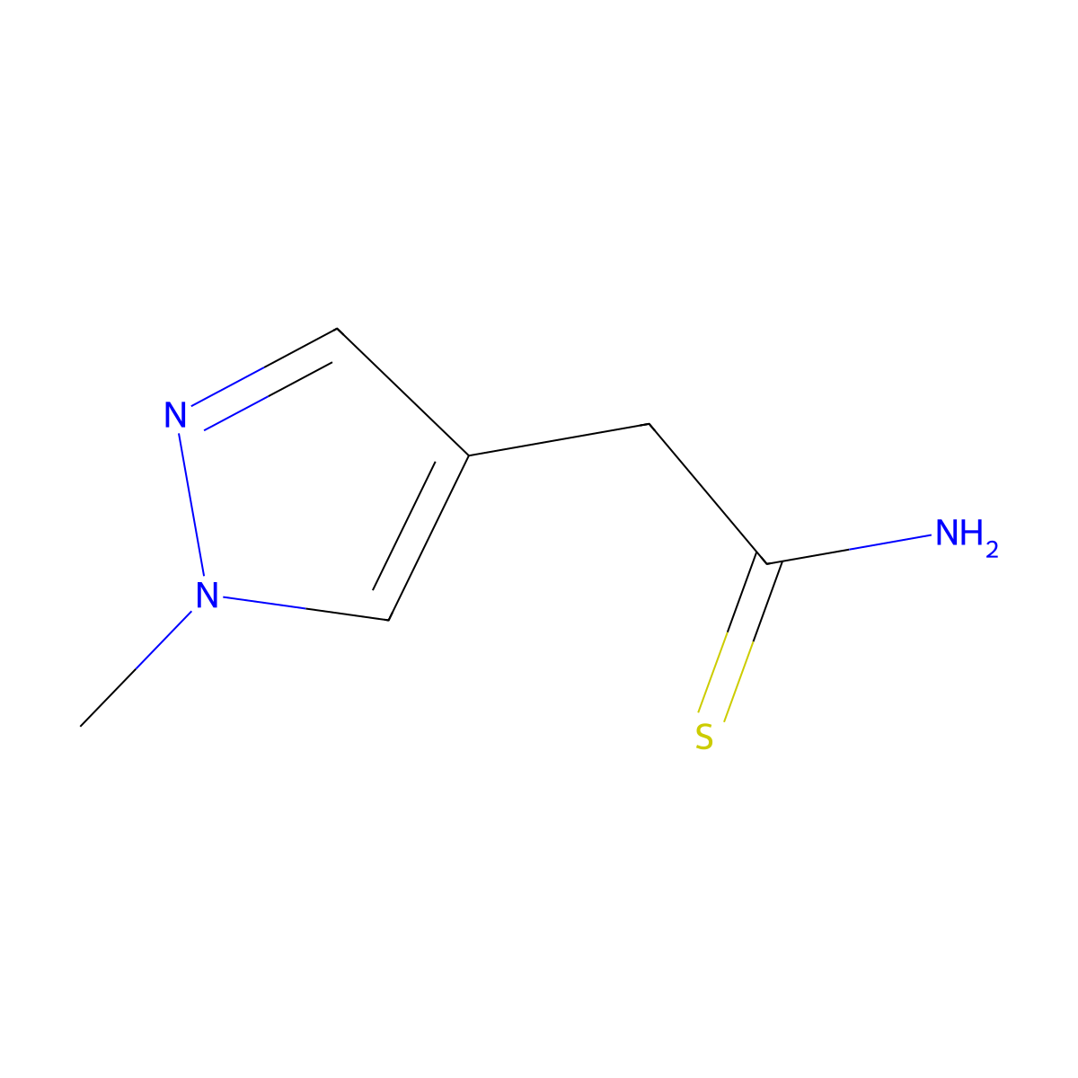 2-(1-methyl-1H-pyrazol-4-yl)ethanethioamide molecular structure, CAS 1249640-39-8