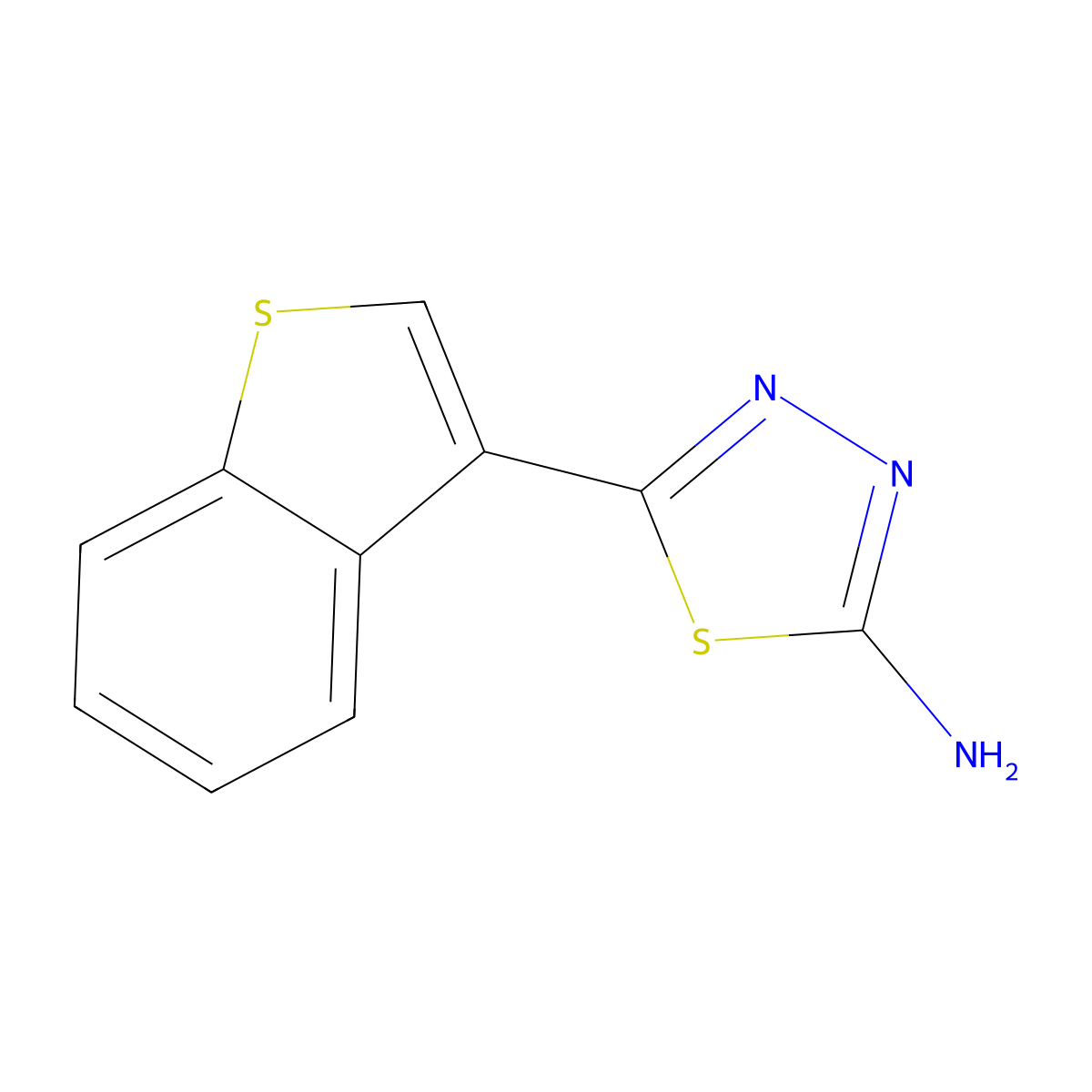 2-Amino-5-(3-benzothienyl)-1,3,4-thiadiazole molecular structure, CAS 1249640-84-3