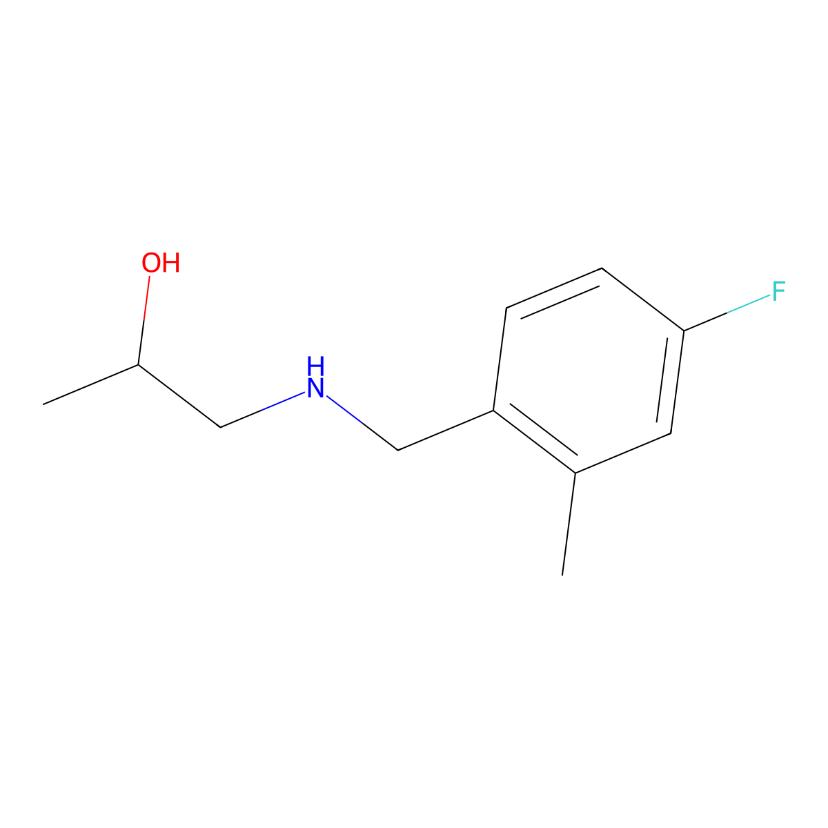 1-{[(4-Fluoro-2-methylphenyl)methyl]amino}propan-2-ol molecular structure, CAS 1249641-36-8