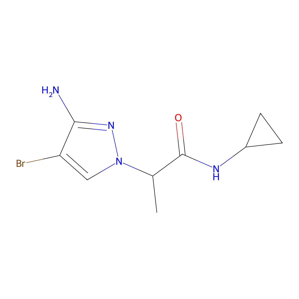 2-(3-Amino-4-bromo-1h-pyrazol-1-yl)-N-cyclopropylpropanamide molecular structure, CAS 1249642-10-1