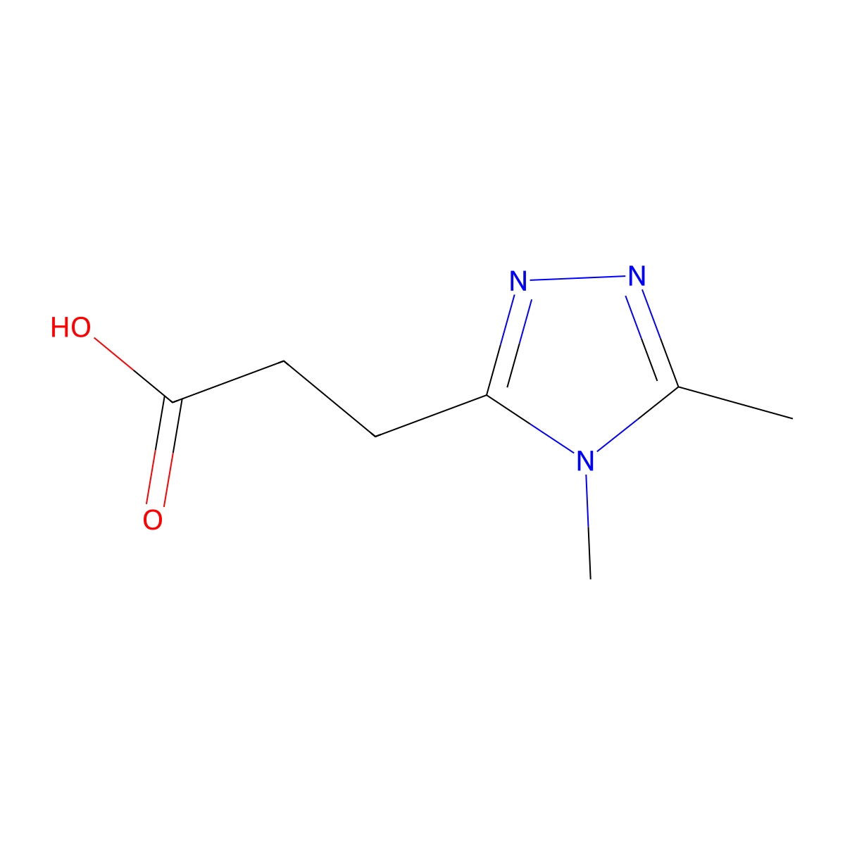 3-(4,5-Dimethyl-4H-1,2,4-triazol-3-yl)propanoic acid molecular structure, CAS 1249642-11-2