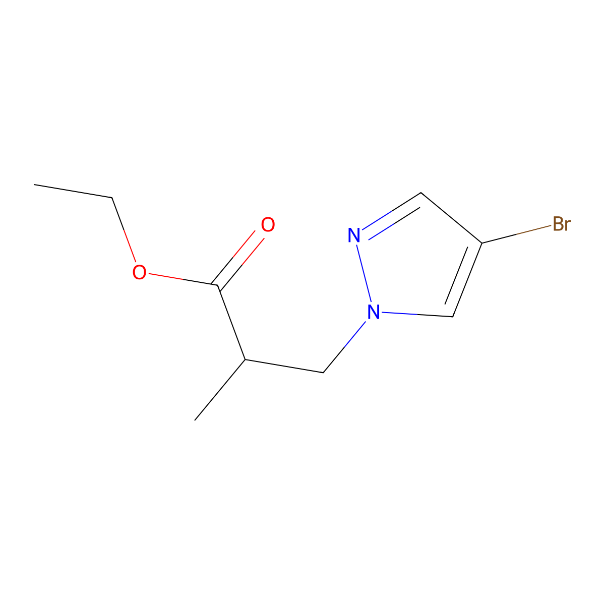 ethyl 3-(4-bromo-1H-pyrazol-1-yl)-2-methylpropanoate molecular structure, CAS 1249644-53-8