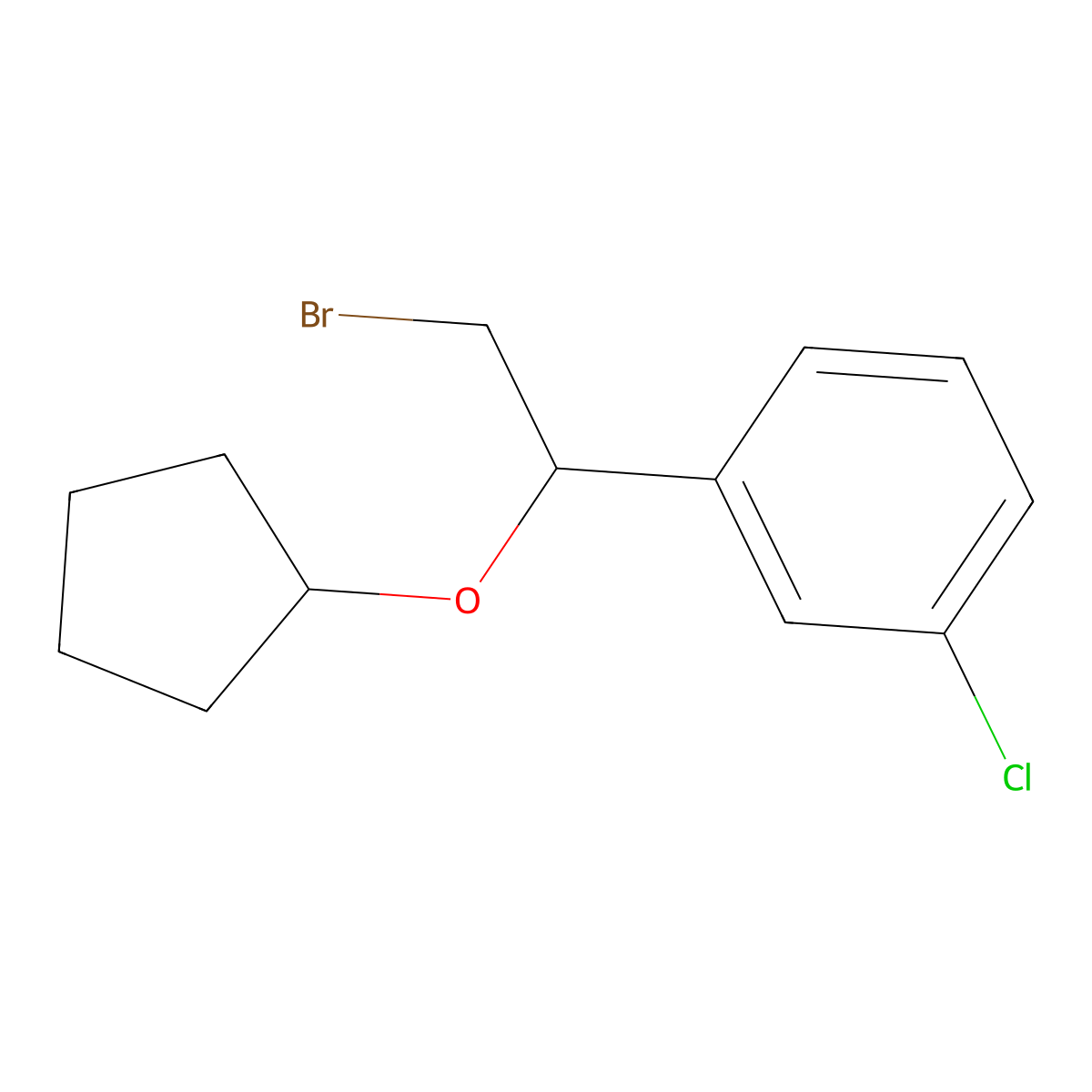 1-[2-Bromo-1-(cyclopentyloxy)ethyl]-3-chlorobenzene molecular structure, CAS 1249644-64-1
