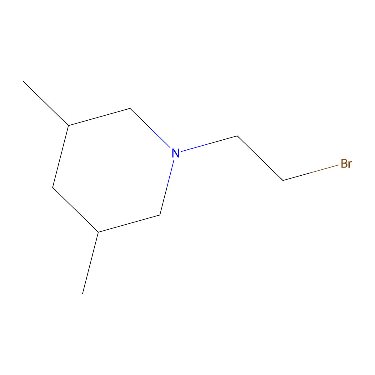 1-(2-Bromoethyl)-3,5-dimethylpiperidine molecular structure, CAS 1249645-40-6