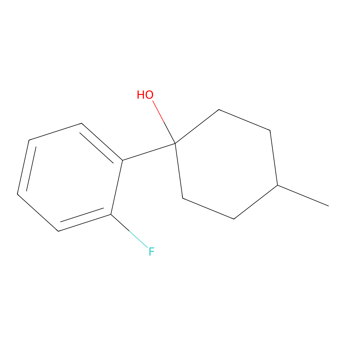 1-(2-Fluorophenyl)-4-methylcyclohexan-1-ol molecular structure, CAS 1249645-54-2
