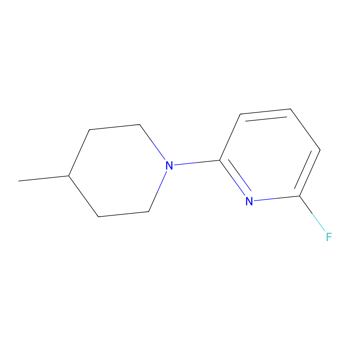 2-Fluoro-6-(4-methylpiperidin-1-yl)pyridine molecular structure, CAS 1249647-13-9