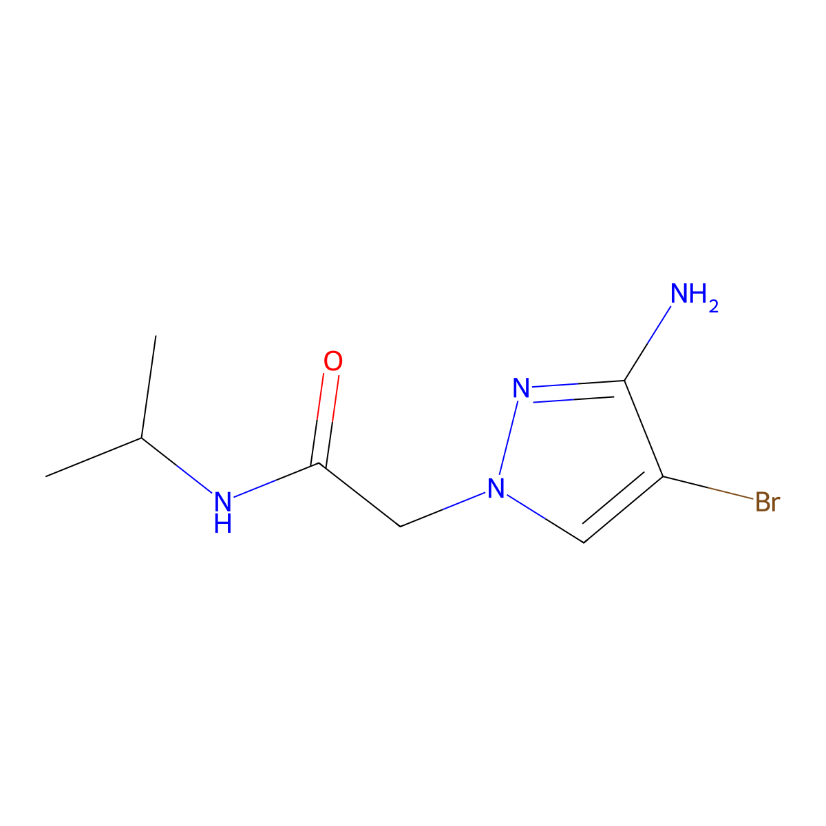 2-(3-amino-4-bromo-1H-pyrazol-1-yl)-N-(propan-2-yl)acetamide molecular structure, CAS 1249647-30-0