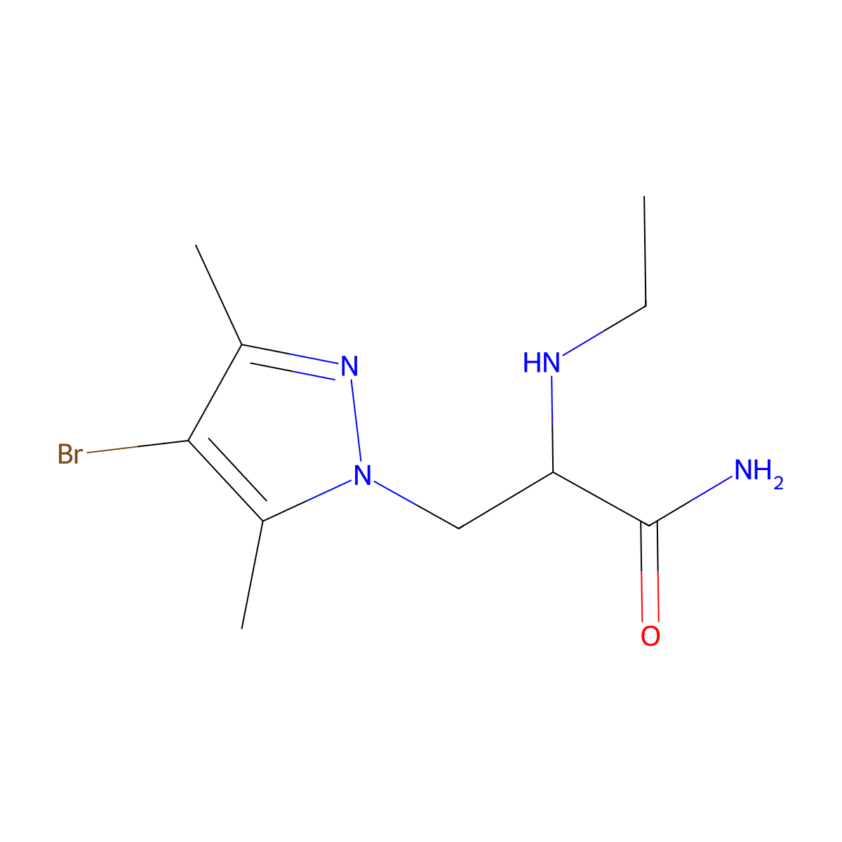 3-(4-Bromo-3,5-dimethyl-1h-pyrazol-1-yl)-2-(ethylamino)propanamide molecular structure, CAS 1249647-44-6