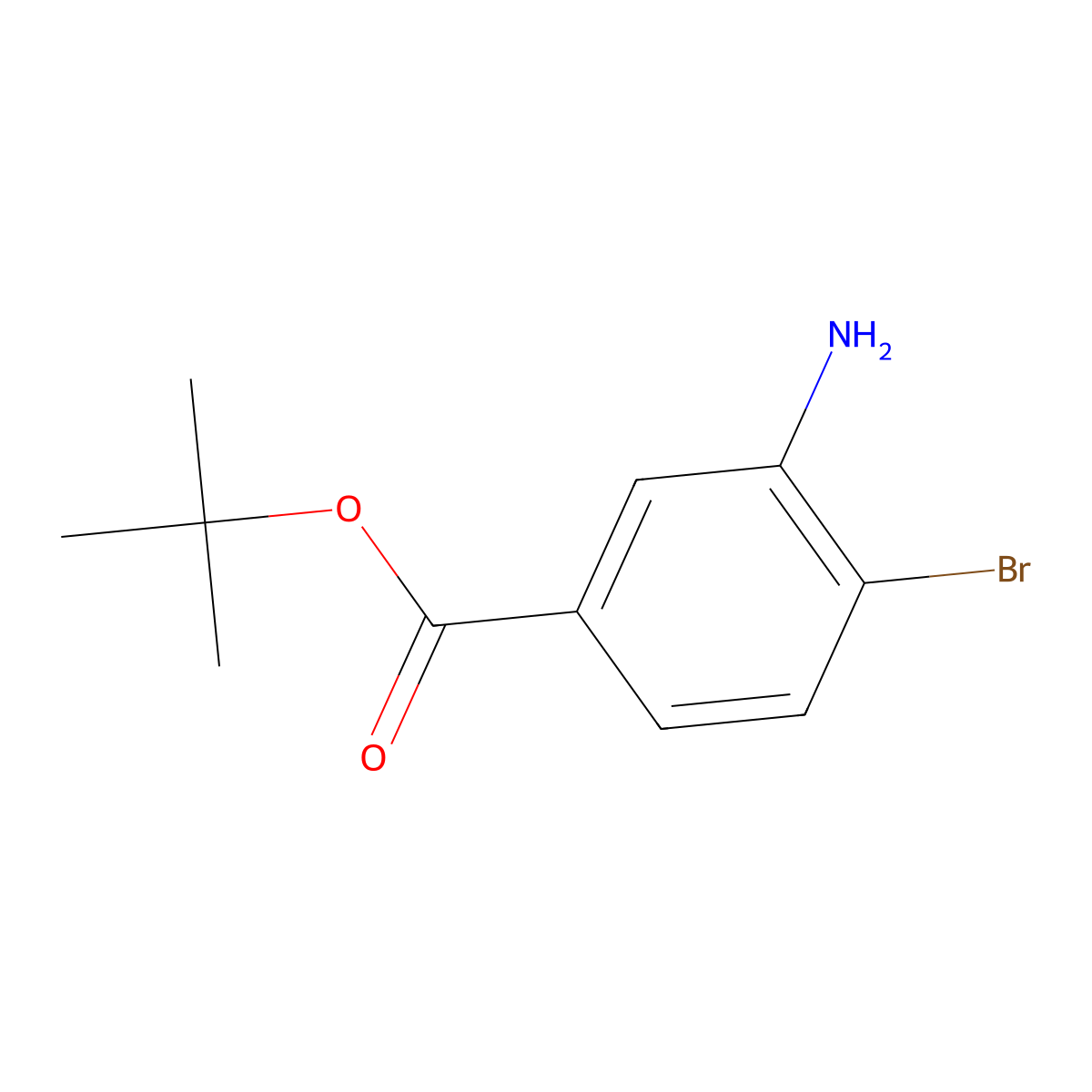 Tert-butyl 3-amino-4-bromobenzoate molecular structure, CAS 1249648-03-0