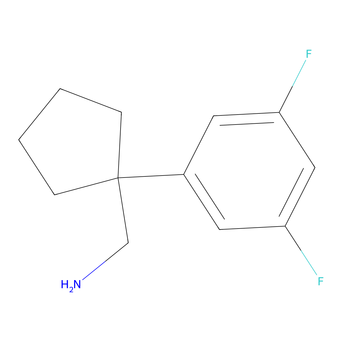 1-(3,5-Difluorophenyl)cyclopentanemethanamine molecular structure, CAS 1249650-13-2