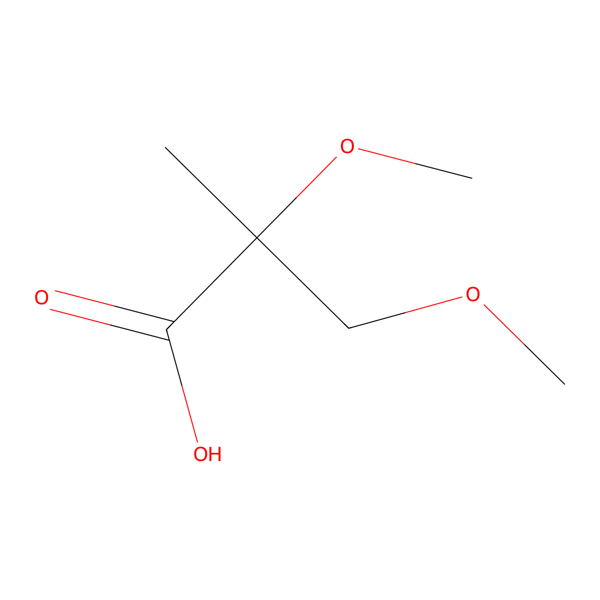 2,3-Dimethoxy-2-methylpropanoic acid molecular structure, CAS 1249650-58-5
