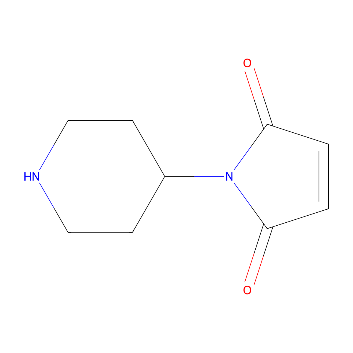 1-(Piperidin-4-YL)-2,5-dihydro-1H-pyrrole-2,5-dione molecular structure, CAS 1249653-08-4