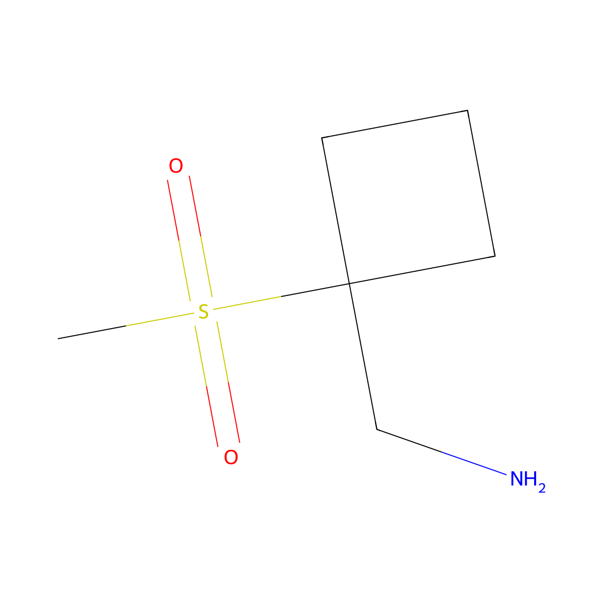 1-(1-Methanesulfonylcyclobutyl)methanamine molecular structure, CAS 1249658-93-2