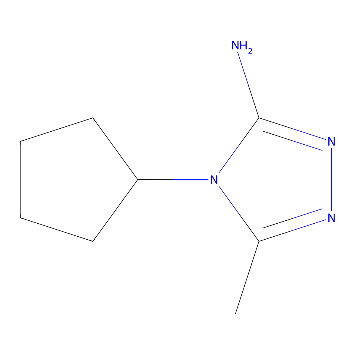4-cyclopentyl-5-methyl-4H-1,2,4-triazol-3-amine molecular structure, CAS 1249659-39-9
