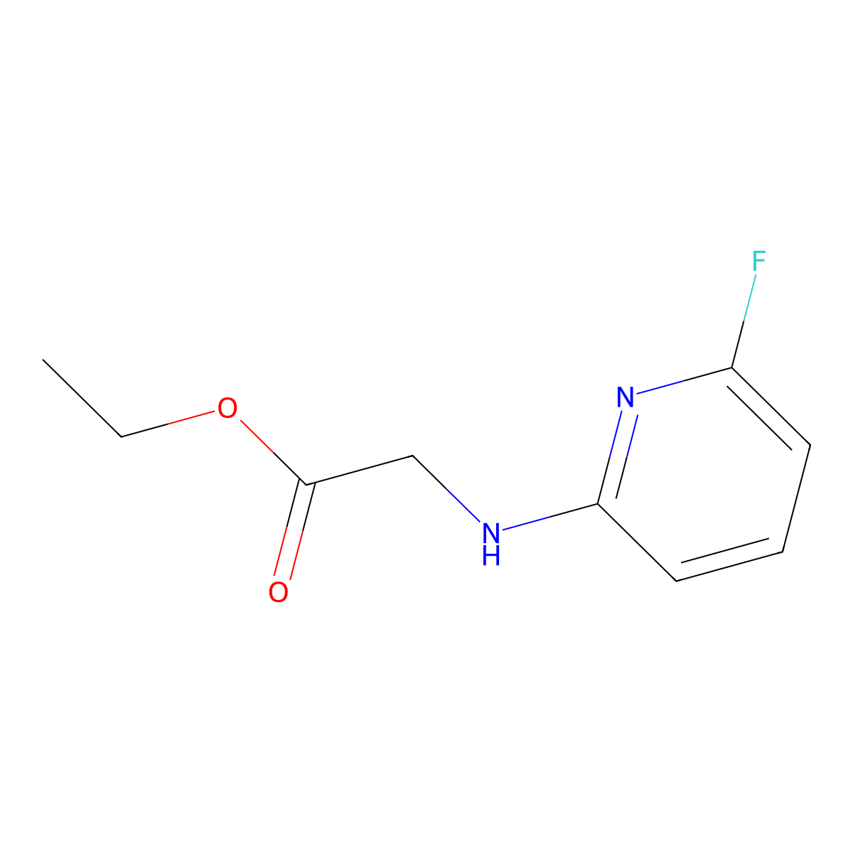 Ethyl (6-fluoropyridin-2-yl)glycinate molecular structure, CAS 1249660-05-6