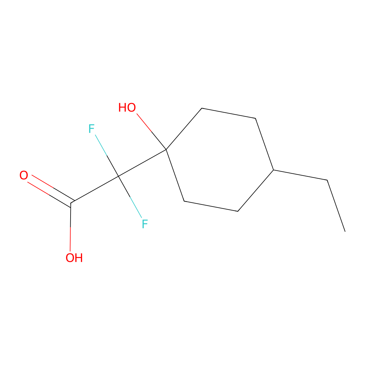 2-(4-Ethyl-1-hydroxycyclohexyl)-2,2-difluoroacetic acid molecular structure, CAS 1249661-13-9