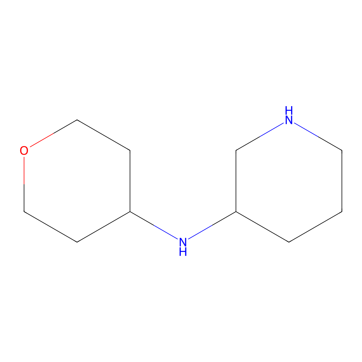 N-(oxan-4-yl)piperidin-3-amine molecular structure, CAS 1249661-73-1