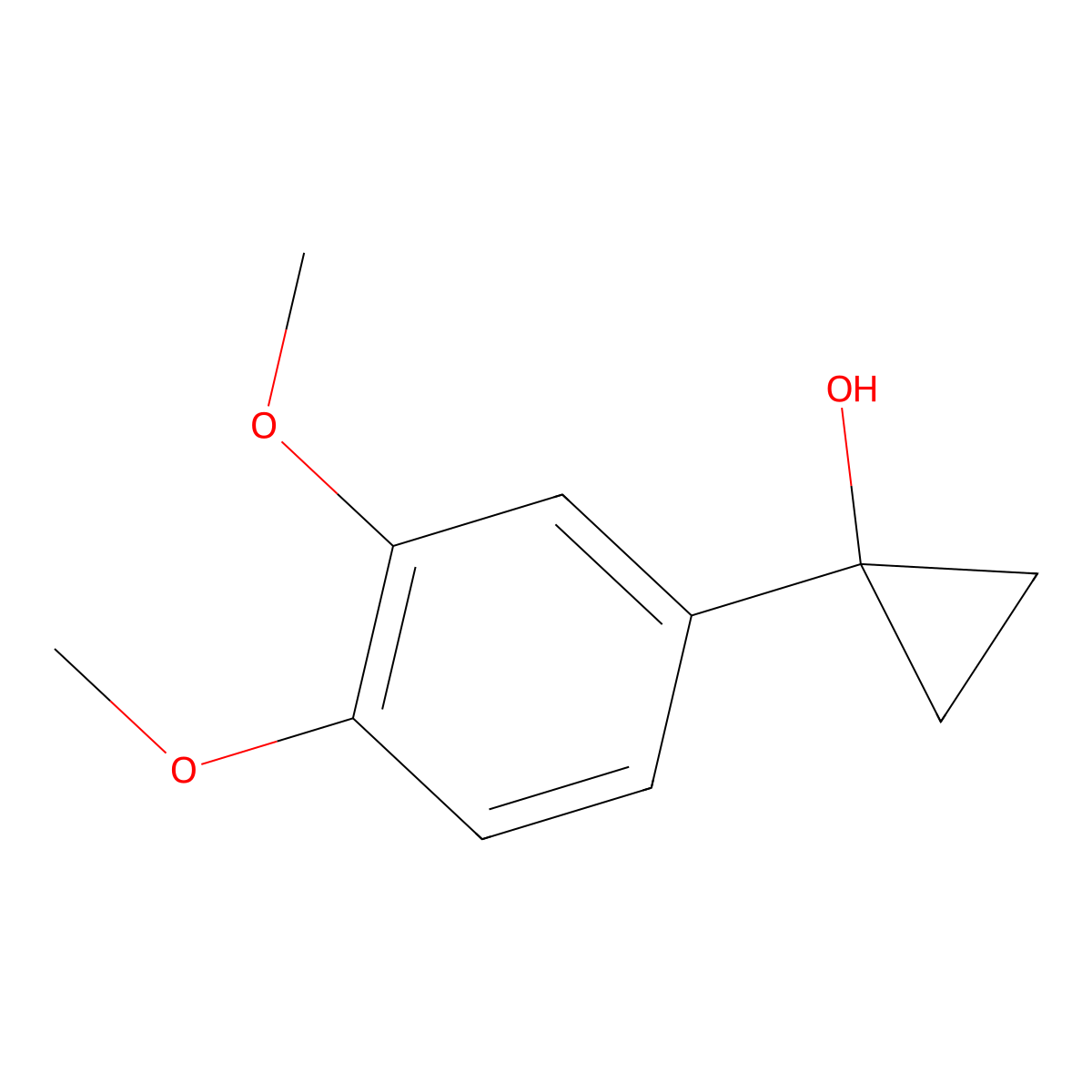 1-(3,4-Dimethoxyphenyl)cyclopropan-1-ol molecular structure, CAS 1249661-81-1