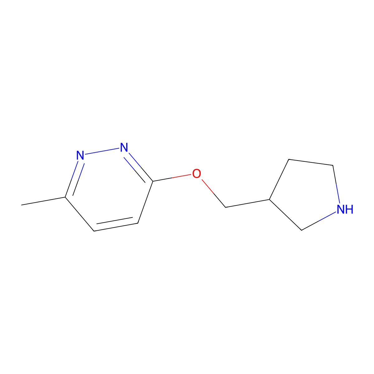 3-Methyl-6-[(pyrrolidin-3-yl)methoxy]pyridazine molecular structure, CAS 1249661-96-8