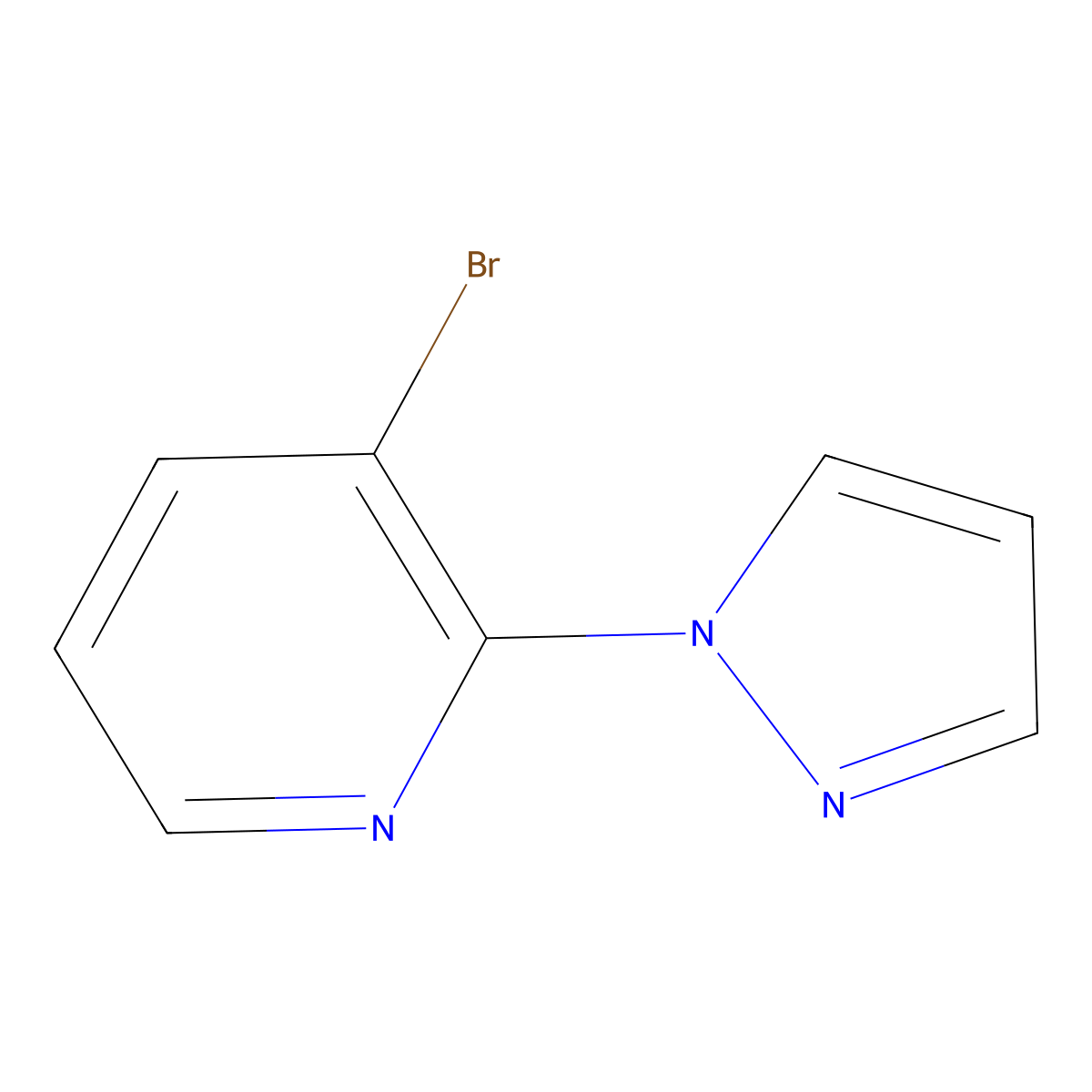 3-Bromo-2-(1H-pyrazol-1-yl)pyridine molecular structure, CAS 1249663-59-9