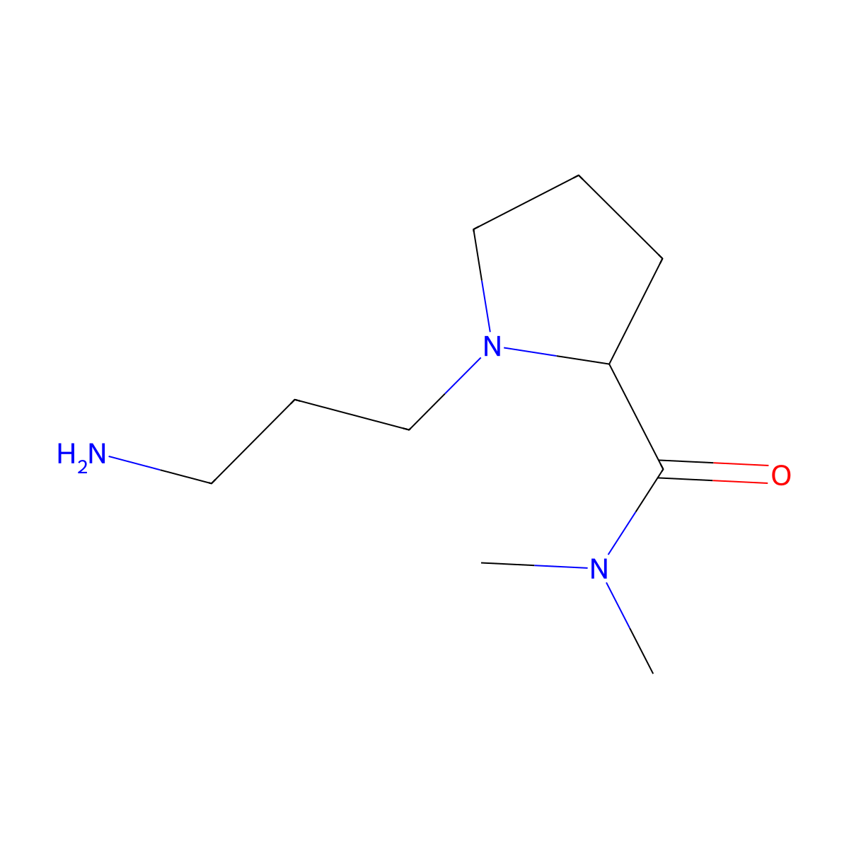 1-(3-aminopropyl)-N,N-dimethylpyrrolidine-2-carboxamide molecular structure, CAS 1249666-26-9