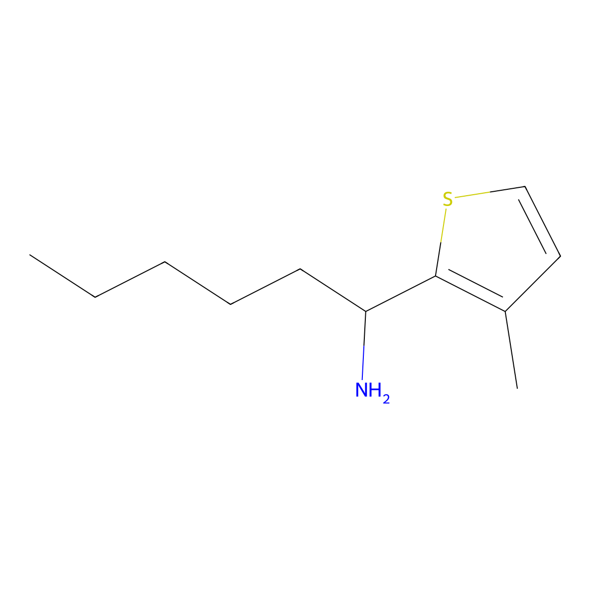 1-(3-Methylthiophen-2-yl)hexan-1-amine molecular structure, CAS 1249666-87-2