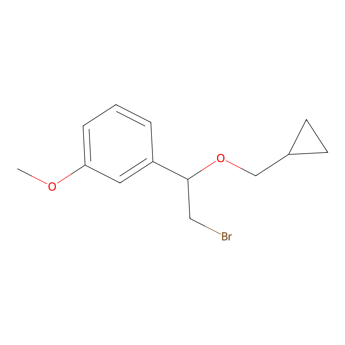 1-(2-Bromo-1-(cyclopropylmethoxy)ethyl)-3-methoxybenzene molecular structure, CAS 1249668-82-3