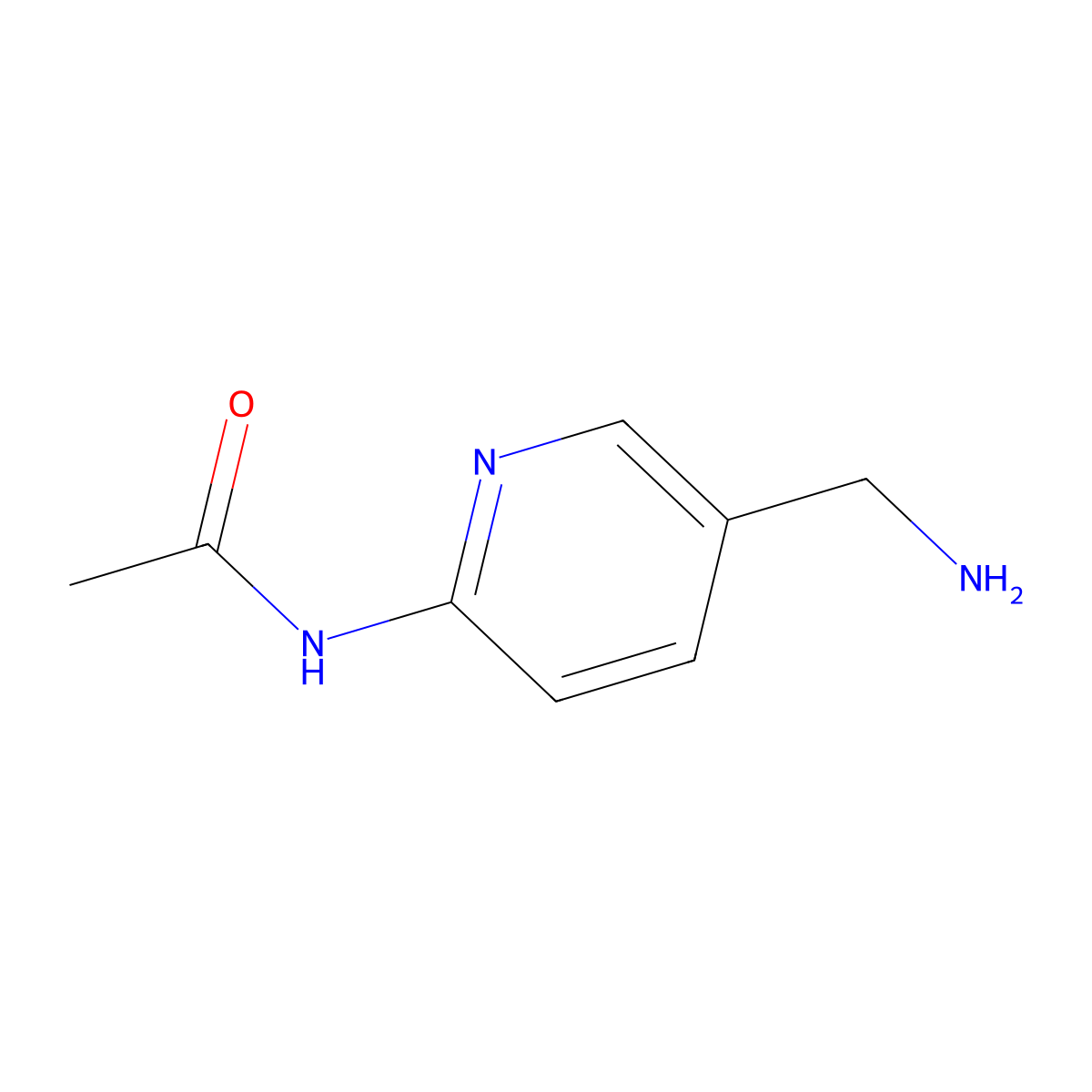 N-[5-(aminomethyl)pyridin-2-yl]acetamide molecular structure, CAS 1249669-77-9