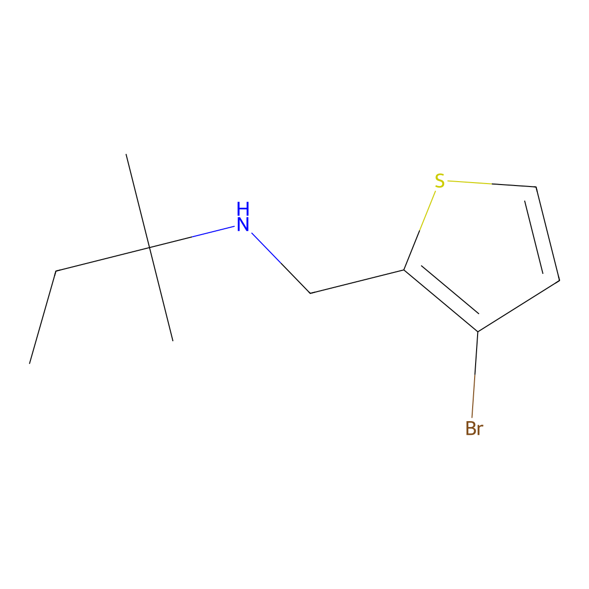 [(3-Bromothiophen-2-yl)methyl](2-methylbutan-2-yl)amine molecular structure, CAS 1249669-80-4
