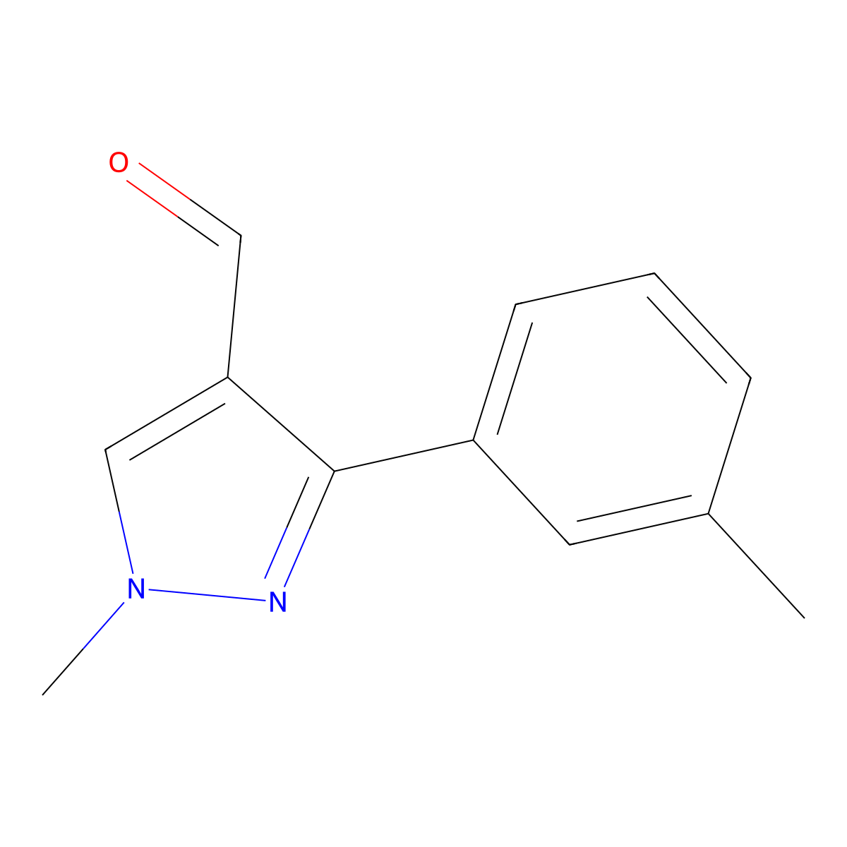 1-Methyl-3-(m-tolyl)-1H-pyrazole-4-carbaldehyde molecular structure, CAS 1249669-97-3